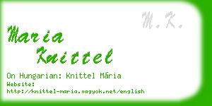 maria knittel business card