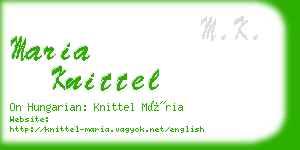 maria knittel business card